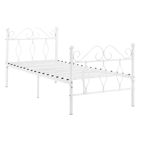 Säng Apolda metall 200x90 cm vit [en.casa]