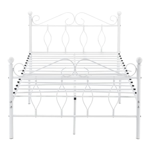 Säng Apolda metall 200x120 cm vit [en.casa]