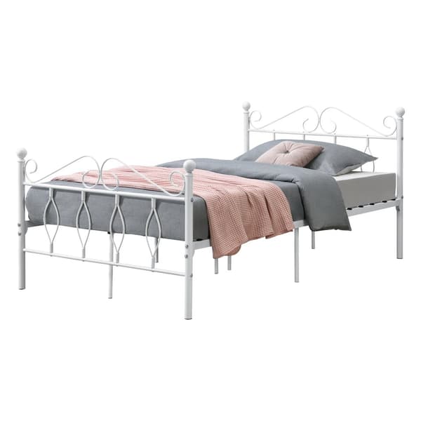 Säng Apolda metall 200x120 cm vit [en.casa]