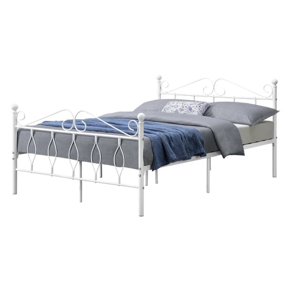 Säng Apolda metall 200x140 cm vit [en.casa]