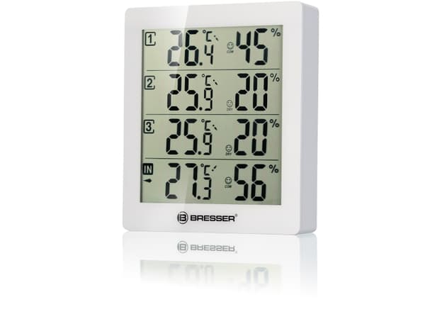 Bresser Temeo Hygro Quadro - Värmehygrometer - digital - vit