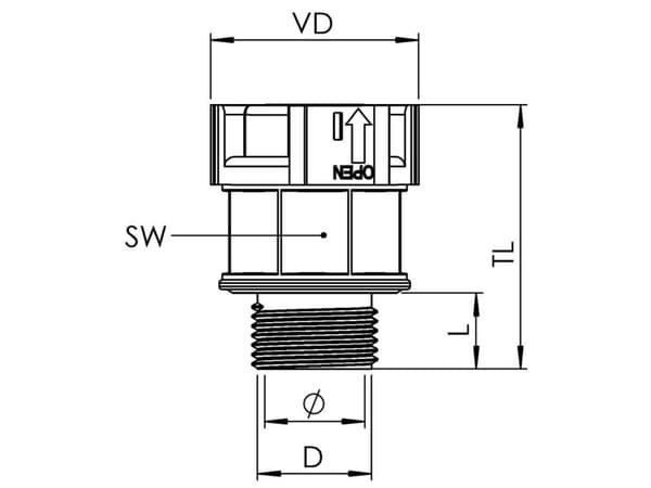 Wiska 10106864 EBFS-12-16-BK Svart M16 x 1,5 rak 50 stycken