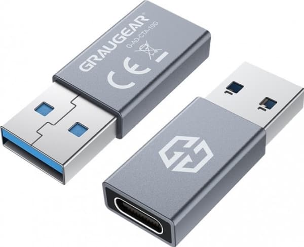 USB Graugear USB-C ja USB Silver -sovitin (G-AD-CTA-10G)