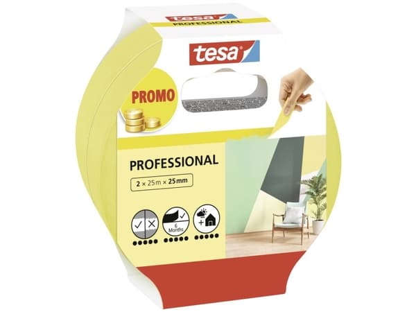 tesa Professional 56212-00000-02 Malertape Gul (L x B) 50 m x 25 mm 2 kpl 2 kpl