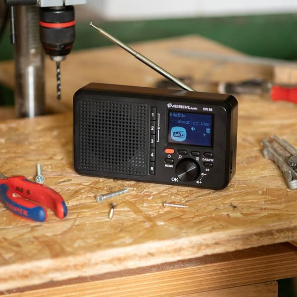 Bordsradio Albrecht DR 86 DAB+, FM uppladdningsbart Svart