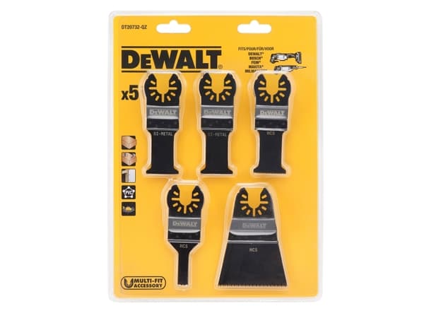 Dewalt 5kpl monitoimityökalun Osc-teräsarja Dt20732