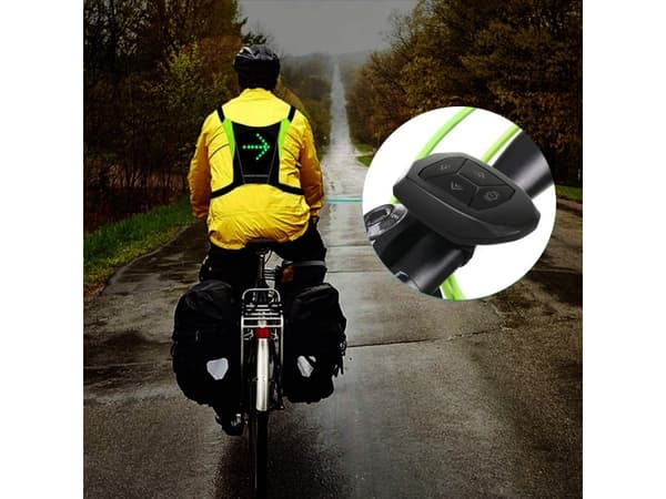Maclean LED-vest/rygsæk, med fjernbetjening, MCE420 Lithum 3,7V 500mAh batterier, 2xCR2032, vandtæthed: fjernbetjening IPx5, vest IPX2