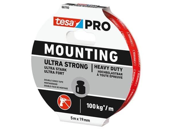 tesa Mounting PRO Ultra Strong 66792-00001-00 Monteringsbånd Hvid (L x B) 5 m x 19 mm 1 stk 1 stk