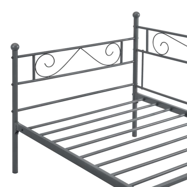Enkelsäng Kerava 200x90cm metall mörkgrå [en.casa]