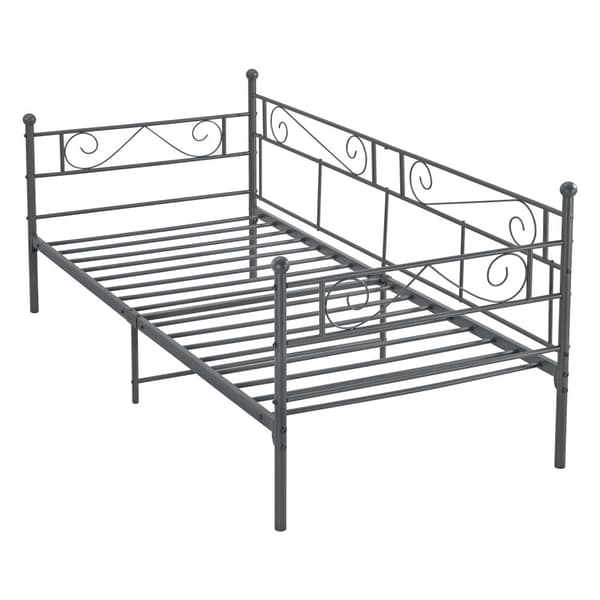 Enkelsäng Kerava 200x90cm metall mörkgrå [en.casa]
