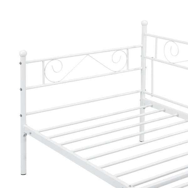 Enkelsäng Kerava 200x90cm metall vit [en.casa]