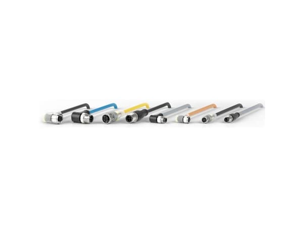 Pepperl+Fuchs 039008 Sensor-, aktuator-stik, M12 Stik, vinklet 2.00 m Pol-tal (RJ): 4 1 stk