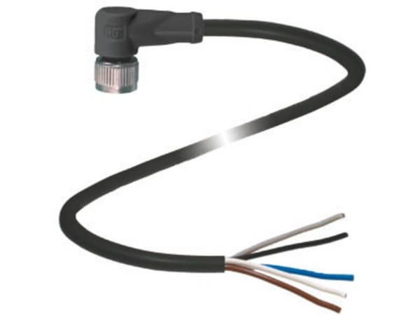 Pepperl+Fuchs 257413 Kabeldåse M12 Tilslutning, vinklet 10.00 m Pol-tal (RJ): 5 1 stk