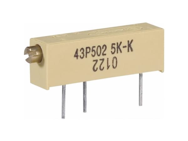 Vishay M43P502KB40 M43P502KB40 Spindeltrimmer 15-trins Lineær 0.75 W 5 kΩ 5400 ° 1 stk