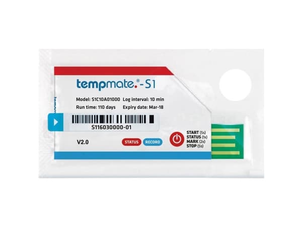 tempmate S1C10A01000 S1C10A01000 Temperatur-datalogger Mål Temperatur -30 til +70 °C PDF-funktion, En-vejs-datalogger