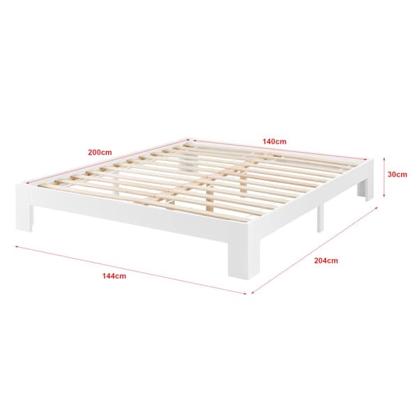 Säng Raisio inkl. madrass 200x140cm furu vit [en.casa]