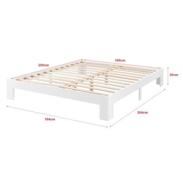 Säng Raisio inkl. madrass 200x160cm furu vit [en.casa]