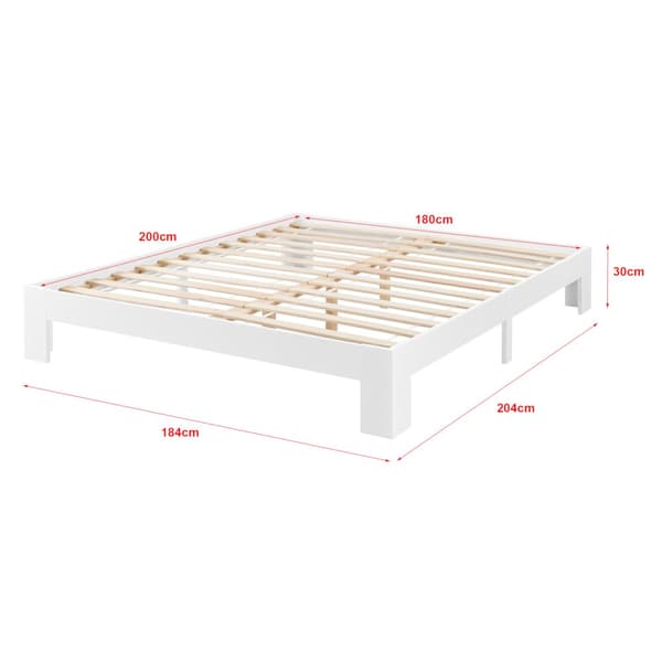 Säng Raisio inkl. madrass 200x180cm furu vit [en.casa]