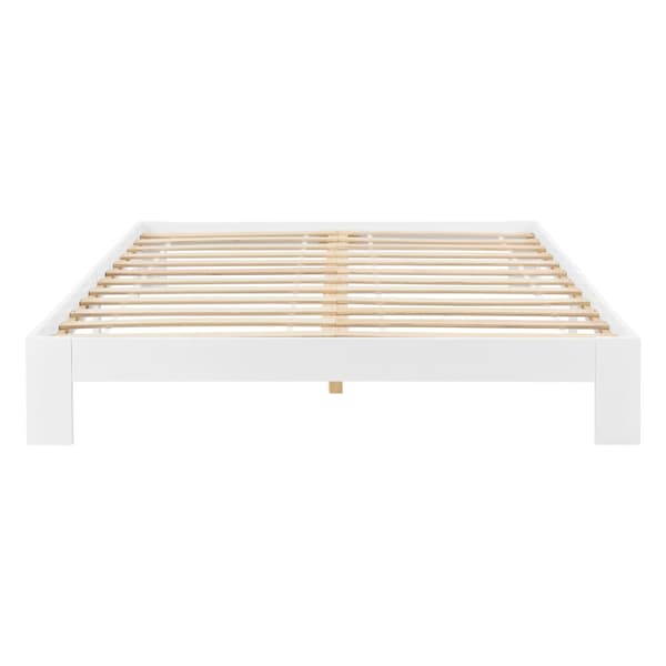 Säng Raisio inkl. madrass 200x180cm furu vit [en.casa]