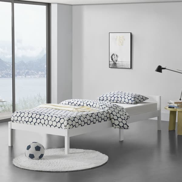 Enkelsäng Nakkila 200x120cm furu vit [en.casa]