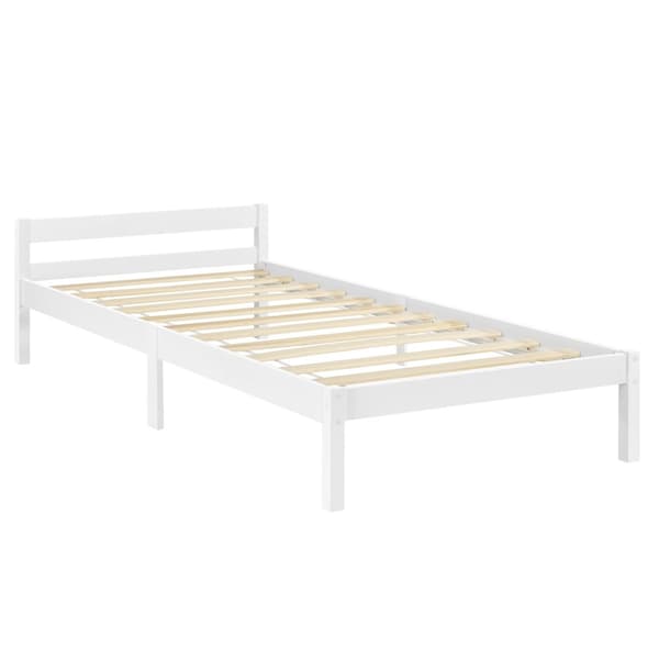 Enkelsäng Nakkila 200x120cm furu vit [en.casa]