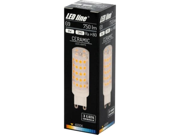 Ledline Light Bulb|LED LINE|Power consumption 8 Watts|Luminous flux 750 Lumen|4000 K|220-240 AC|Beam angle 270 degrees|247910