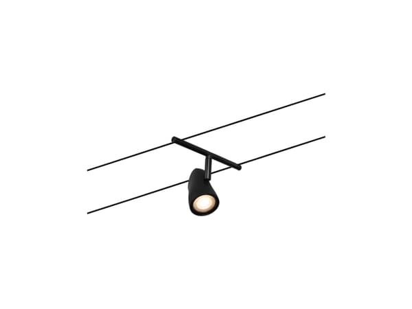 Paulmann 94469, Spotlight på skinne, GU5.3, 0 ampuller, 230 V, Sort, Kromfarget