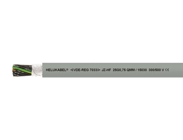 HELUKABEL JZ-HF, Lågspänningskabel, Grå, Polyvinylklorid (PVC), Polyvinylklorid (PVC), Cooper, -10 - 80 °C