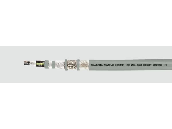 HELUKABEL MULTIFLEX 512-C-PUR, Lavspenningskabel, Grå, Polypropylen, 7,5 mm, Polypropylen, 4 mm