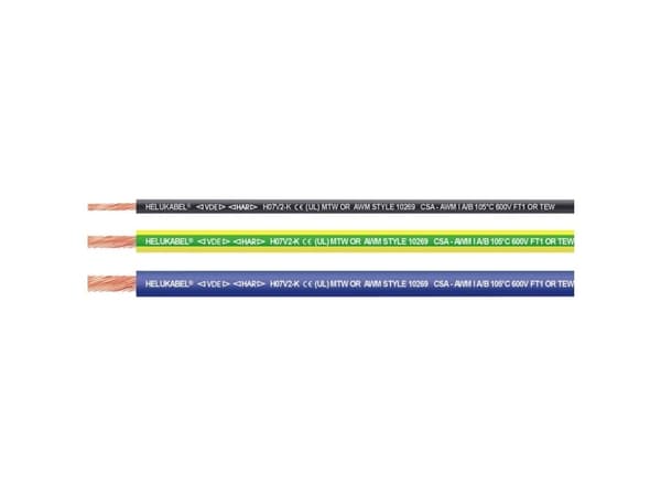 HELUKABEL Fivenorm H07V2-K, Mellomspenningskabel, Grønn, Gult, Polyvinylklorid (PVC), Kopper, 4 mm², 38 kg/km