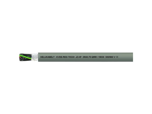 HELUKABEL 15004, Lavspenningskabel, Grå, Polyvinylklorid (PVC), Kobber (Cu), 0.5 mm², 24 kg/km