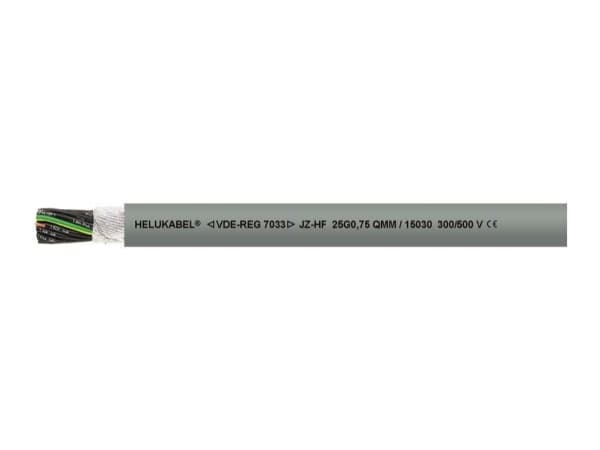 HELUKABEL 15004, Lavspenningskabel, Grå, Polyvinylklorid (PVC), Kobber (Cu), 0.5 mm², 24 kg/km
