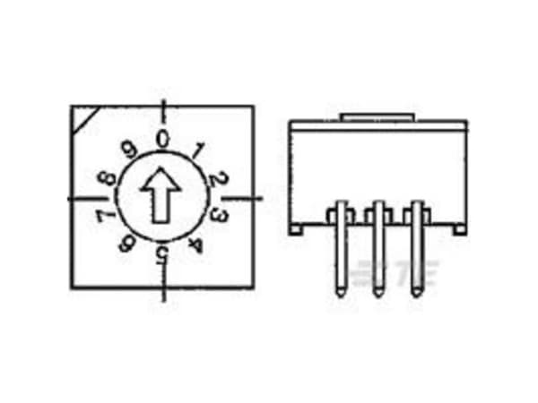 TE Connectivity 1-1437584-7 TE AMP Rotary DIP Switches 1 stk