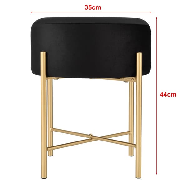 Sittpall Kungälv 44x35cm svart mässing [en.casa]