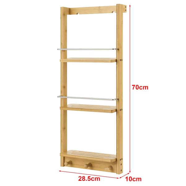 Badrumshylla Lidingö 28,5x10x70cm bambu [en.casa]®