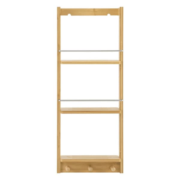 Badrumshylla Lidingö 28,5x10x70cm bambu [en.casa]®