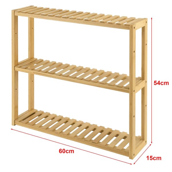 Hylla Örnsköldsvik 60x15x54cm bambu [en.casa]®