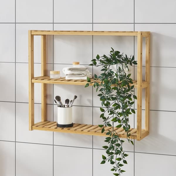 Hylla Örnsköldsvik 60x15x54cm bambu [en.casa]®