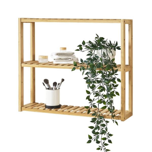 Hylla Örnsköldsvik 60x15x54cm bambu [en.casa]®