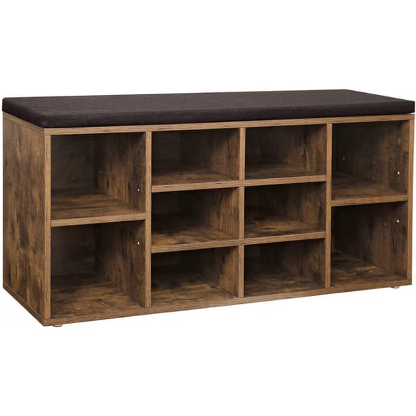 Sittbänk med Skoförvaring - 104 x 30 x 48 cm brun