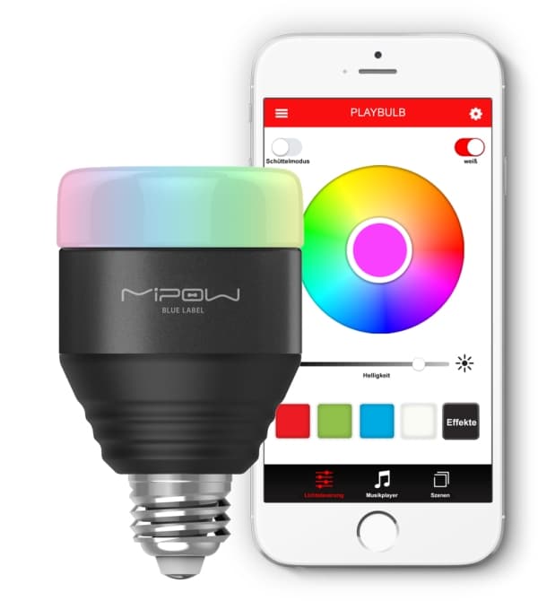 MiPow BTL201-BK, Smart glödlampa, Bluetooth, Svart, LED, Gjuten aluminium, Plast, Variabel, Varmvitt