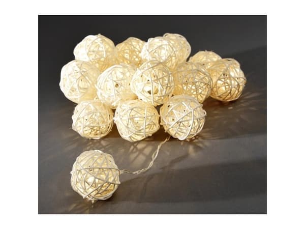 Konstsmide Light set braided balls, Ljusdekoration, slinga, Vit, Plast, Polyvinylklorid (PVC), IP20, 16 lampor, LED