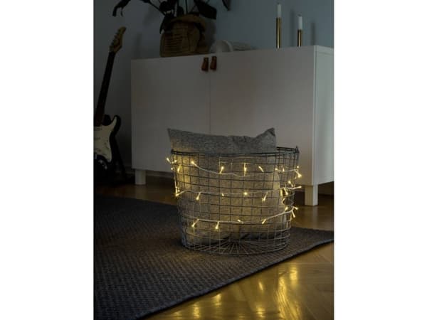 Konstsmide 6350-823 Mikro-lyskæde Indvendigt via strømdrift Antal pærer 10 LED (RGB) Bernstein Oplyst Længde: 0.63 m