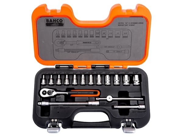 Bahco 1/4" skiftnyckelsats med 16 delar tum 1/8-9/16"