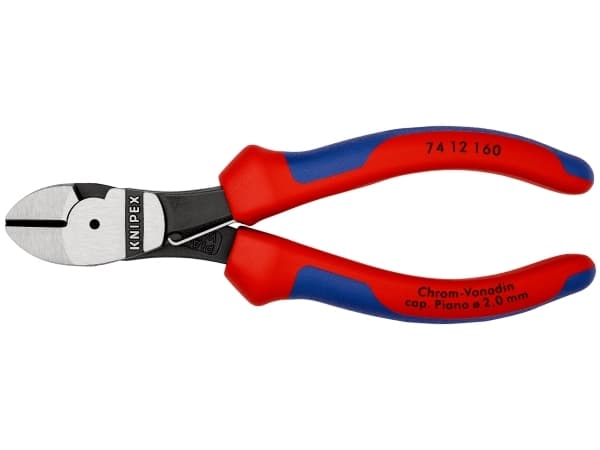 KNIPEX Krafttång 74 12 160längd 160mm, skär med fasad skärkapacitet mjuk tråd 3,4mm skärkapacitet hård tråd 2,0mm