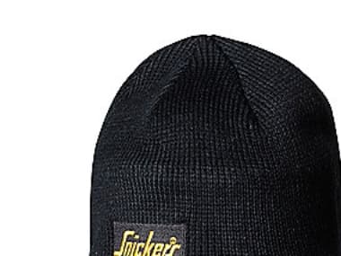 Snickers hue/beanie One Size - sort strik m/logo - 9084