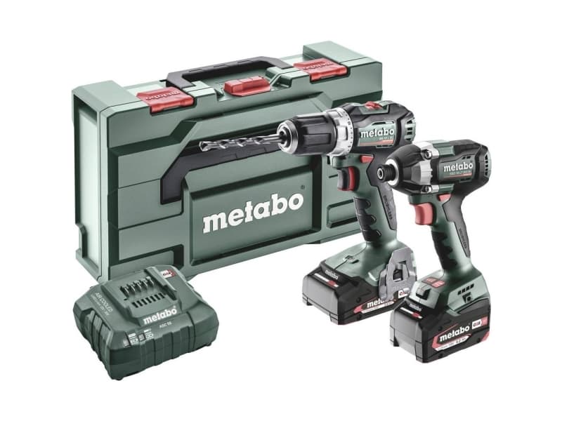 Metabo BSLBL+SSD200LTBL 685195000 Batteri boremaskine, Batteri slagboremaskine 18 V 5.2 Ah Litium inkl. batteri, Inkl. oplader