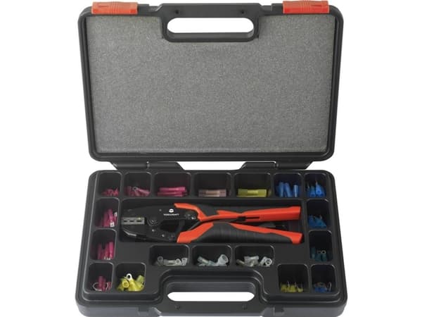 TOOLCRAFT HJ540168BC-A1A5 TO-7104990 Crimpverktygssats #####168 stycken Krympkontakt, Kompressionskontakt 0,5 till 8 mm² Inkl.