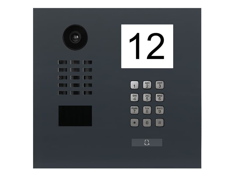 DoorBird 423869929, Antracit, IP65, Rostfritt stål, 10,100 Mbit/s, 10/100Base-T(X), HTTP, HTTPS, SSL/TLS, Bonjour, DNS, RTSP, RTP, TCP, UDP, RTCP, IC
