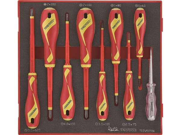 Teng Tools skrutrekkere 9-delers skrutrekkere 1000V TEDV909N Teng Tools